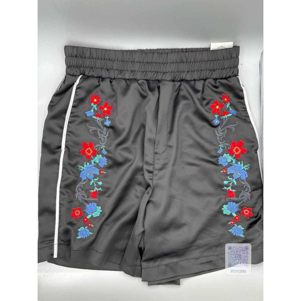 Versace Jeans Couture Luxe Floral Sunflower Black Garland Print Shorts - Picture 2 of 9